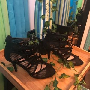 Nine West Black Arrietty Lace Up Heel